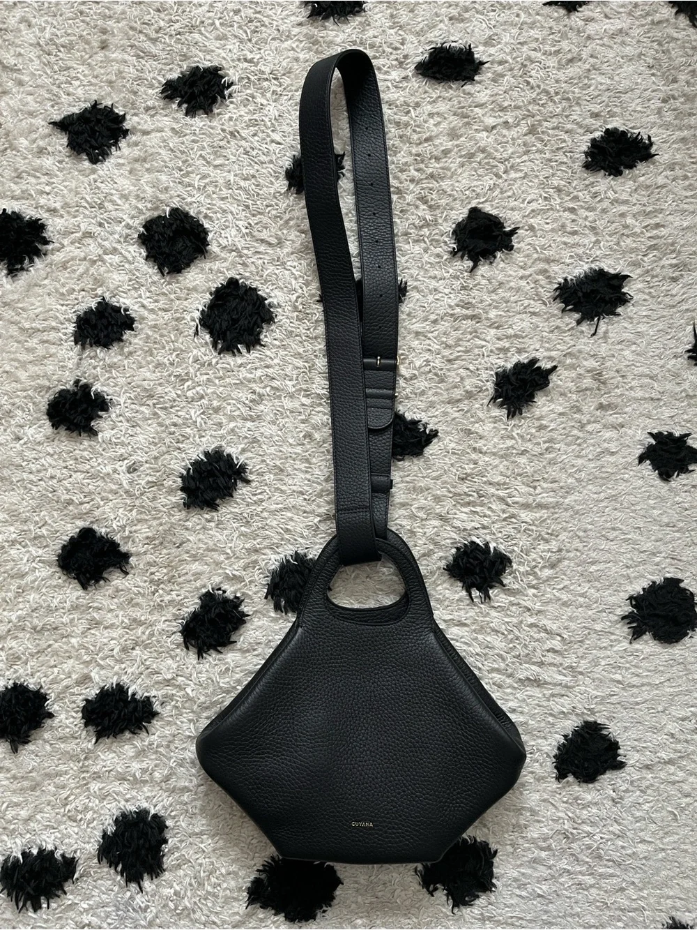 CUYANA Paloma Bag Black Pebbled Leather Tote Bag